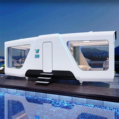 Сборные мобильные капсульные дома на открытом воздухе